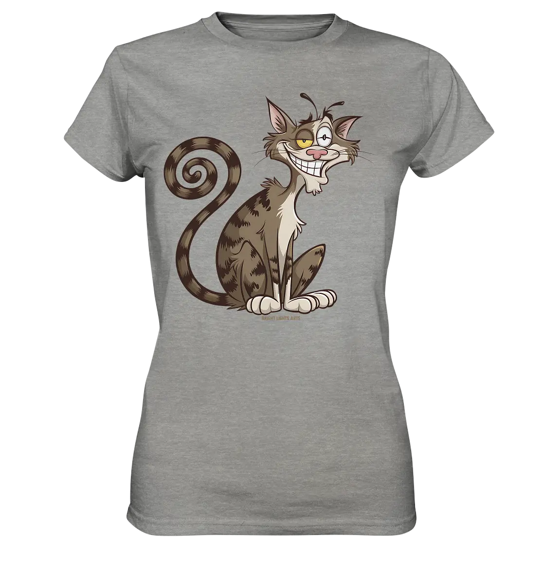 Schelmische Katze mit verschmitztem Grinsen - Ladies Premium Shirt Bright Lights Arts