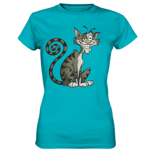 Schelmische Katze mit verschmitztem Grinsen - Ladies Premium Shirt Bright Lights Arts