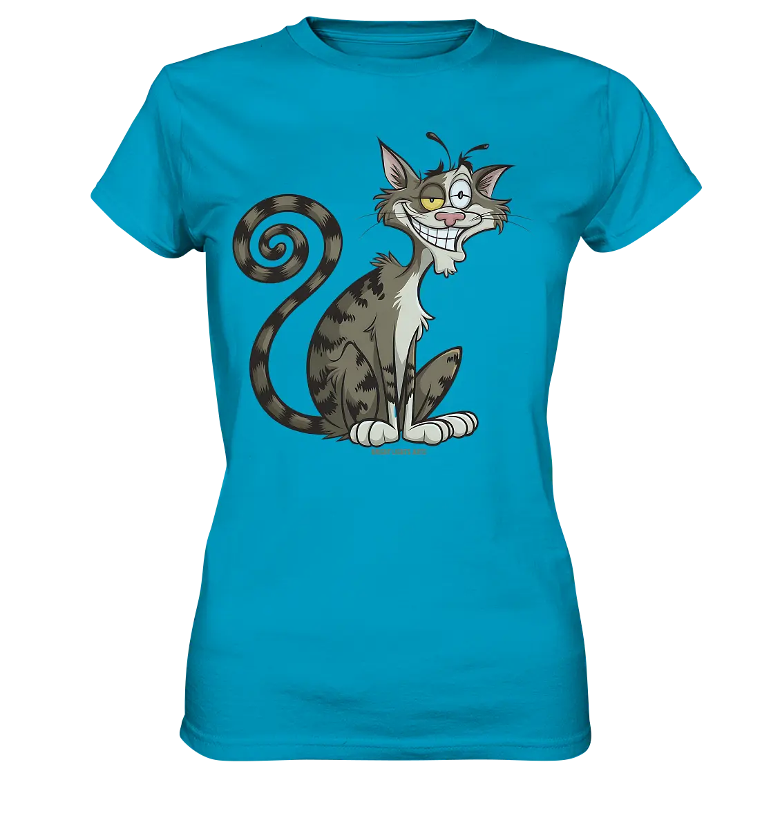 Schelmische Katze mit verschmitztem Grinsen - Ladies Premium Shirt Bright Lights Arts