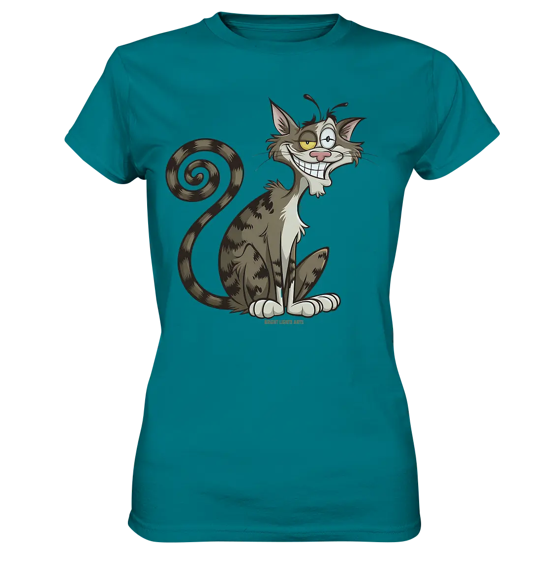 Schelmische Katze mit verschmitztem Grinsen - Ladies Premium Shirt Bright Lights Arts