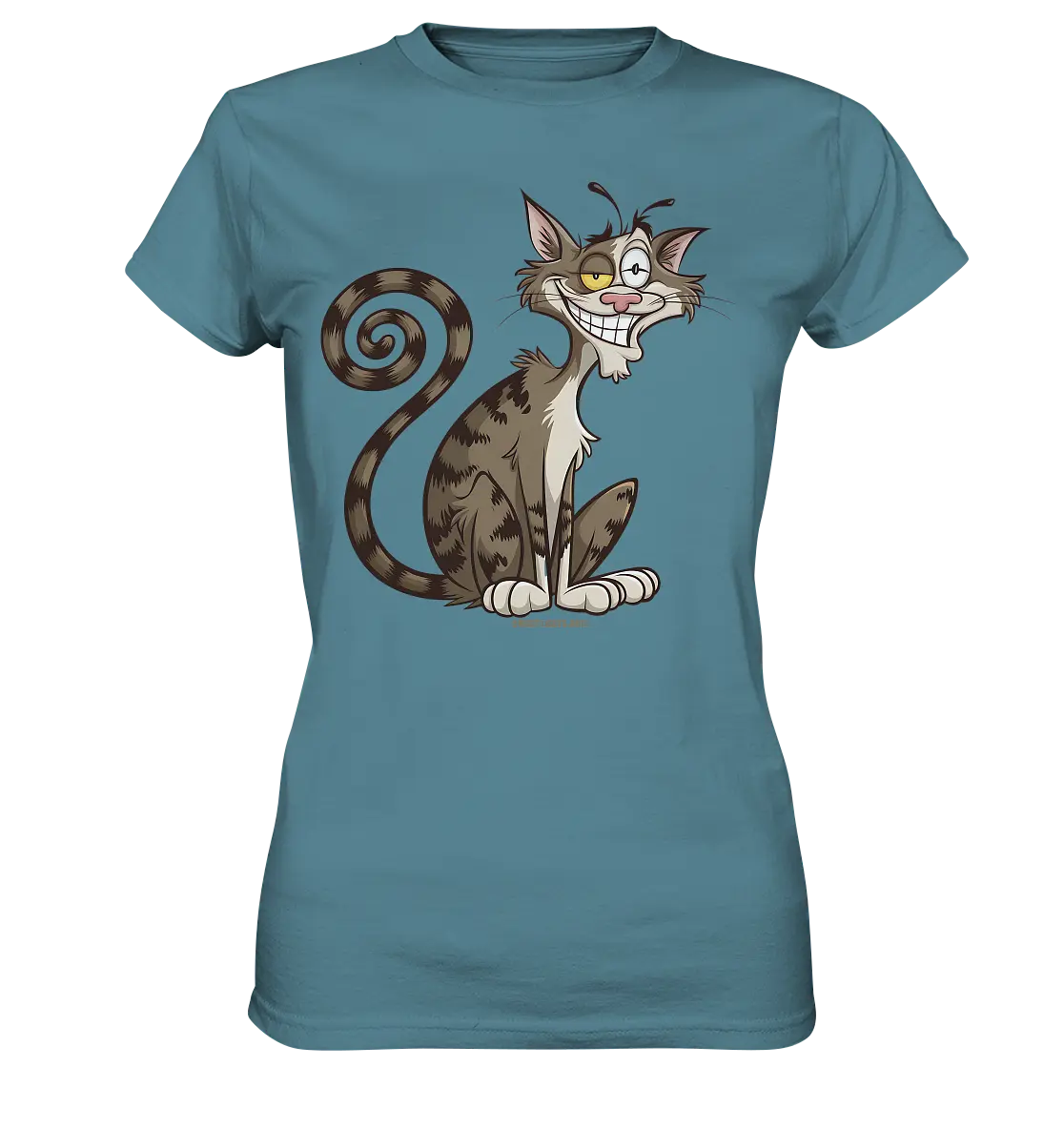 Schelmische Katze mit verschmitztem Grinsen - Ladies Premium Shirt Bright Lights Arts
