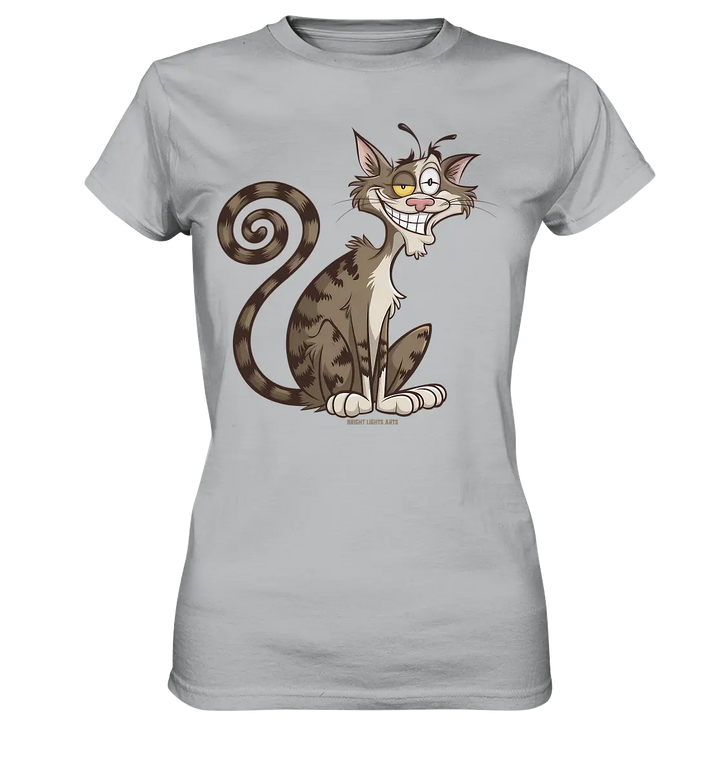 Schelmische Katze mit verschmitztem Grinsen - Ladies Premium Shirt Bright Lights Arts