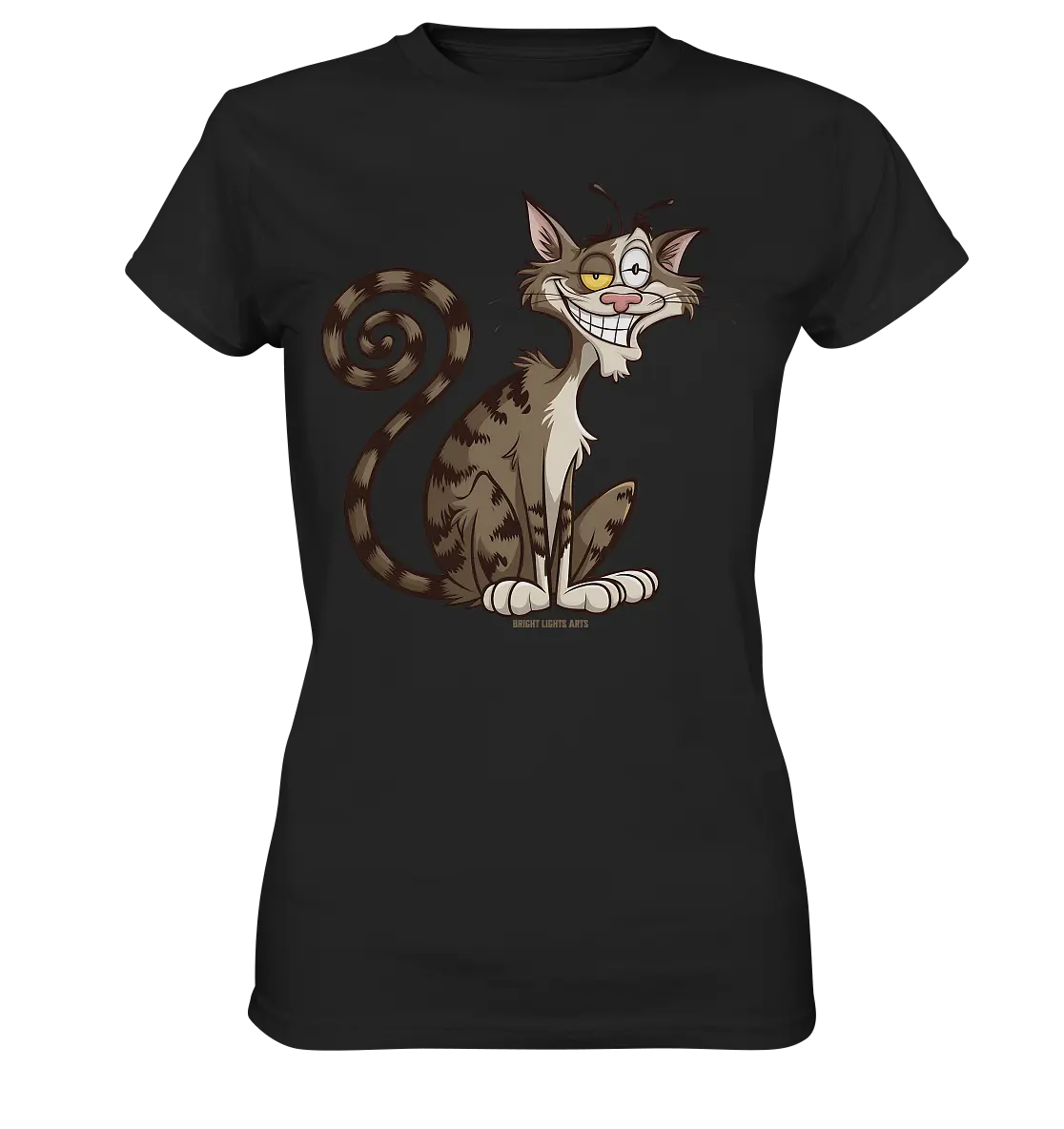 Schelmische Katze mit verschmitztem Grinsen - Ladies Premium Shirt Bright Lights Arts