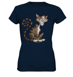 Schelmische Katze mit verschmitztem Grinsen - Ladies Premium Shirt Bright Lights Arts