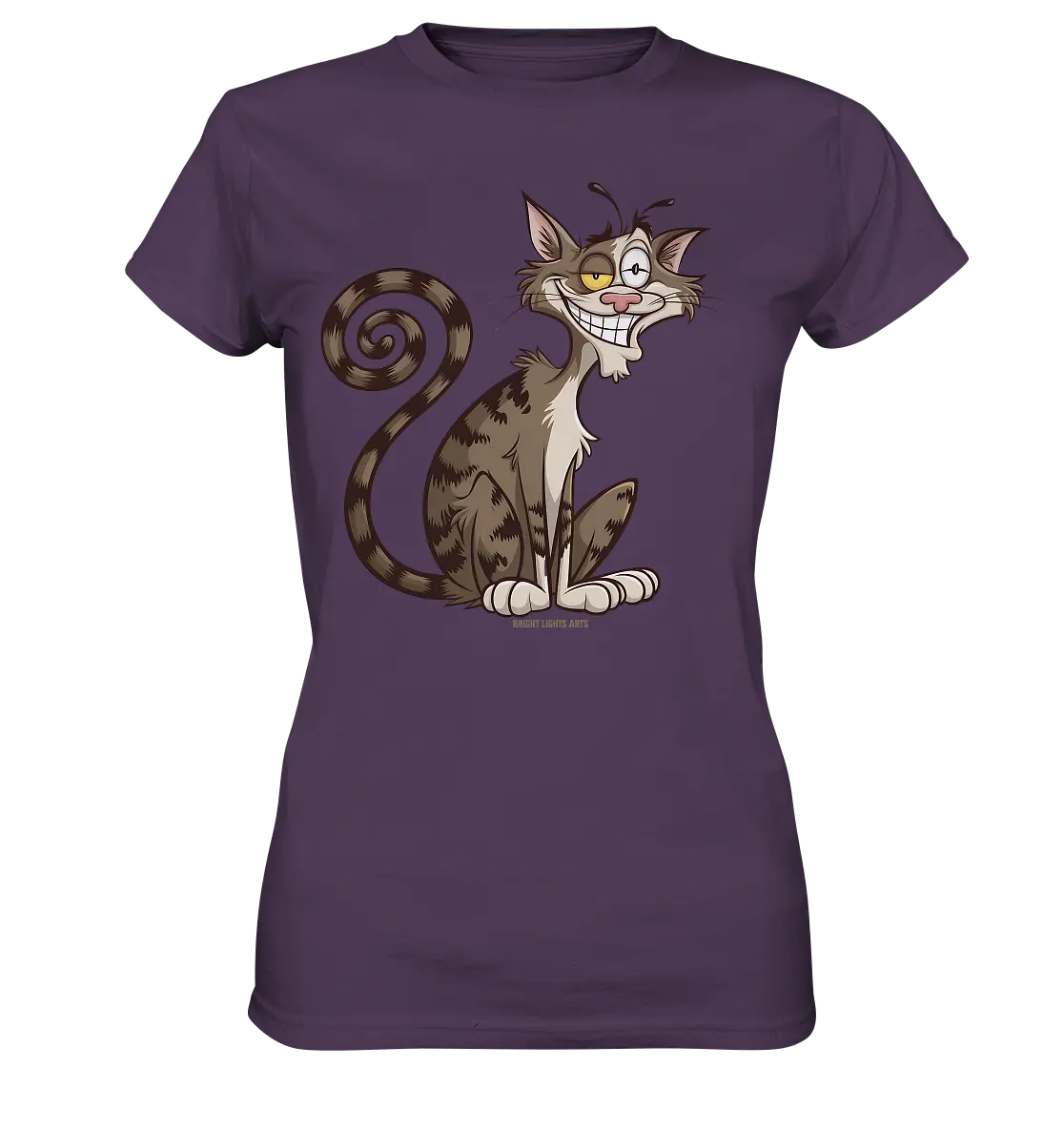 Schelmische Katze mit verschmitztem Grinsen - Ladies Premium Shirt Bright Lights Arts