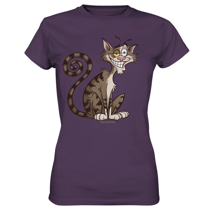 Schelmische Katze mit verschmitztem Grinsen - Ladies Premium Shirt Bright Lights Arts