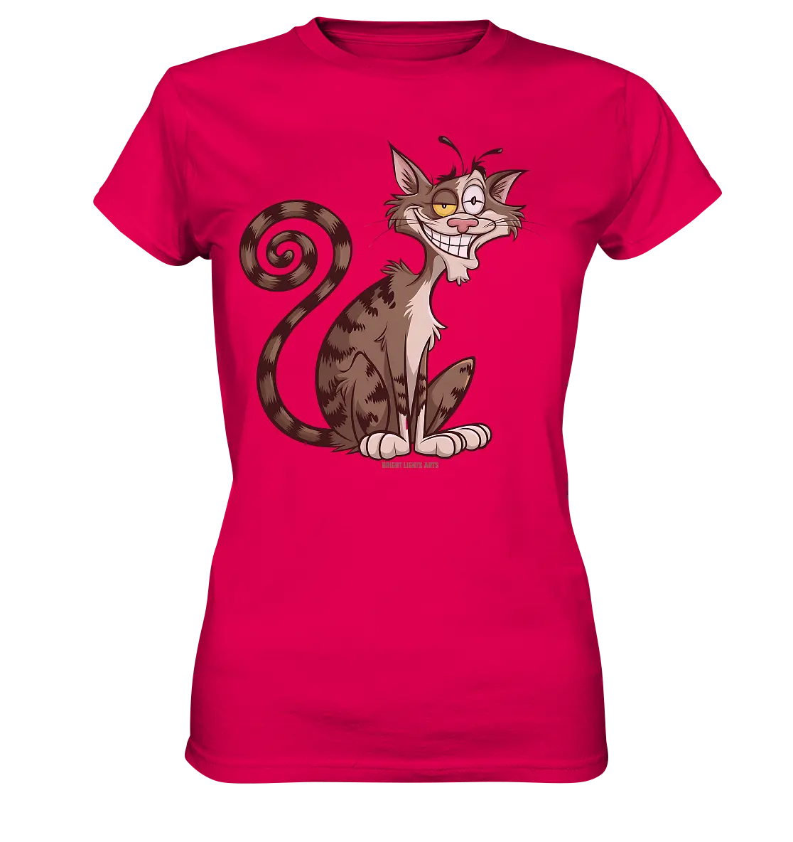 Schelmische Katze mit verschmitztem Grinsen - Ladies Premium Shirt Bright Lights Arts