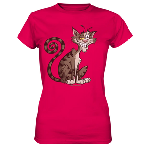 Schelmische Katze mit verschmitztem Grinsen - Ladies Premium Shirt Bright Lights Arts