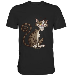 Schelmische Katze mit verschmitztem Grinsen - Premium Shirt Bright Lights Arts