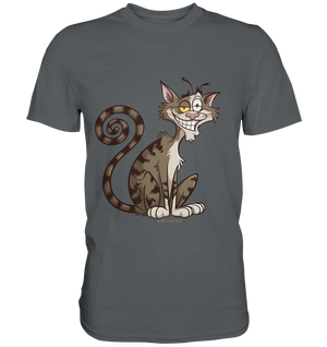 Schelmische Katze mit verschmitztem Grinsen - Premium Shirt Bright Lights Arts
