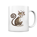 Schelmische Katze mit verschmitztem Grinsen - Tasse glossy Bright Lights Arts