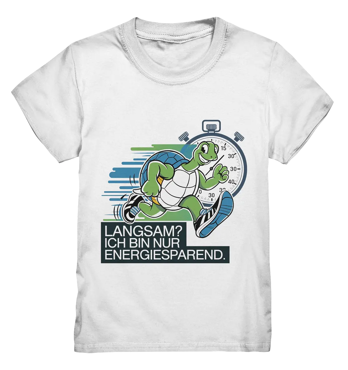Schildkröte mit Energie – "Langsam? Ich bin nur Energiesparen" - Kids Premium Shirt Bright Lights Arts