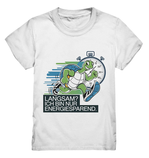 Schildkröte mit Energie – "Langsam? Ich bin nur Energiesparen" - Kids Premium Shirt Bright Lights Arts