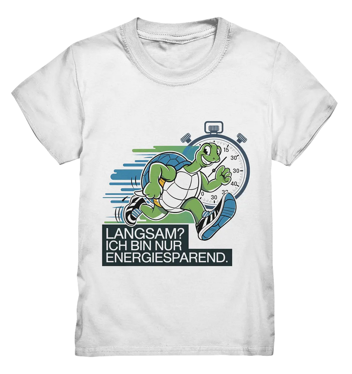 Schildkröte mit Energie – "Langsam? Ich bin nur Energiesparen" - Kids Premium Shirt Bright Lights Arts