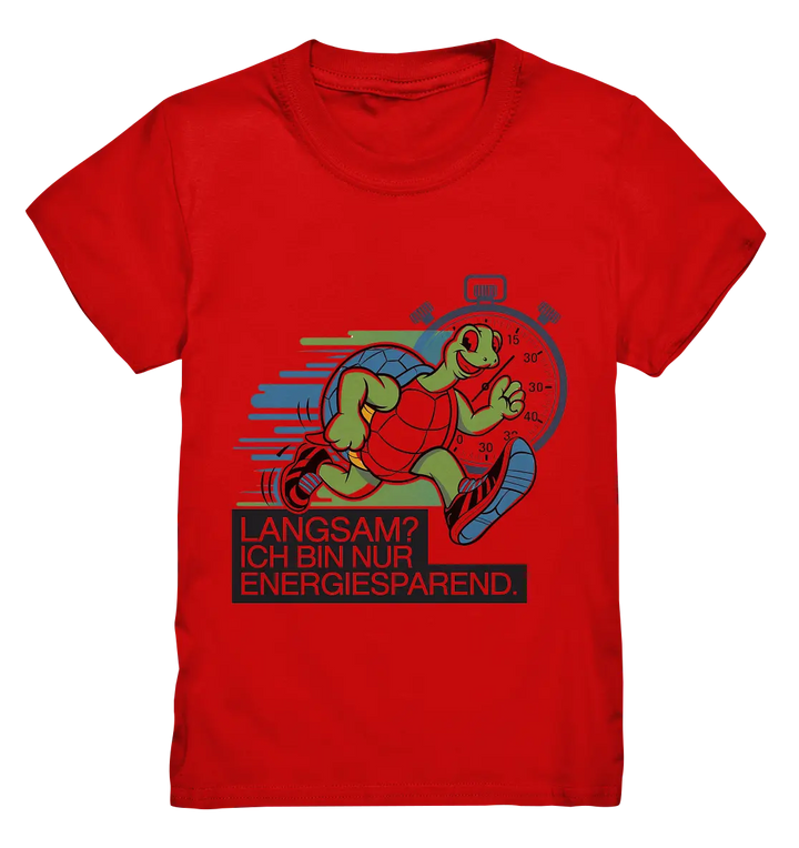 Schildkröte mit Energie – "Langsam? Ich bin nur Energiesparen" - Kids Premium Shirt Bright Lights Arts