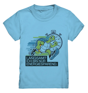 Schildkröte mit Energie – "Langsam? Ich bin nur Energiesparen" - Kids Premium Shirt Bright Lights Arts