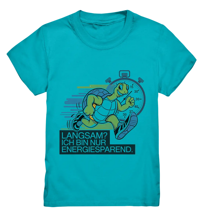 Schildkröte mit Energie – "Langsam? Ich bin nur Energiesparen" - Kids Premium Shirt Bright Lights Arts