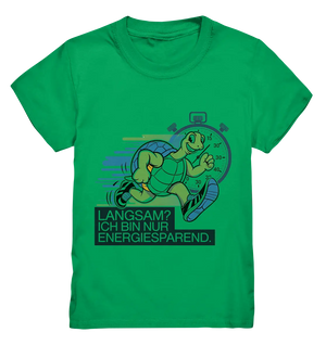 Schildkröte mit Energie – "Langsam? Ich bin nur Energiesparen" - Kids Premium Shirt Bright Lights Arts