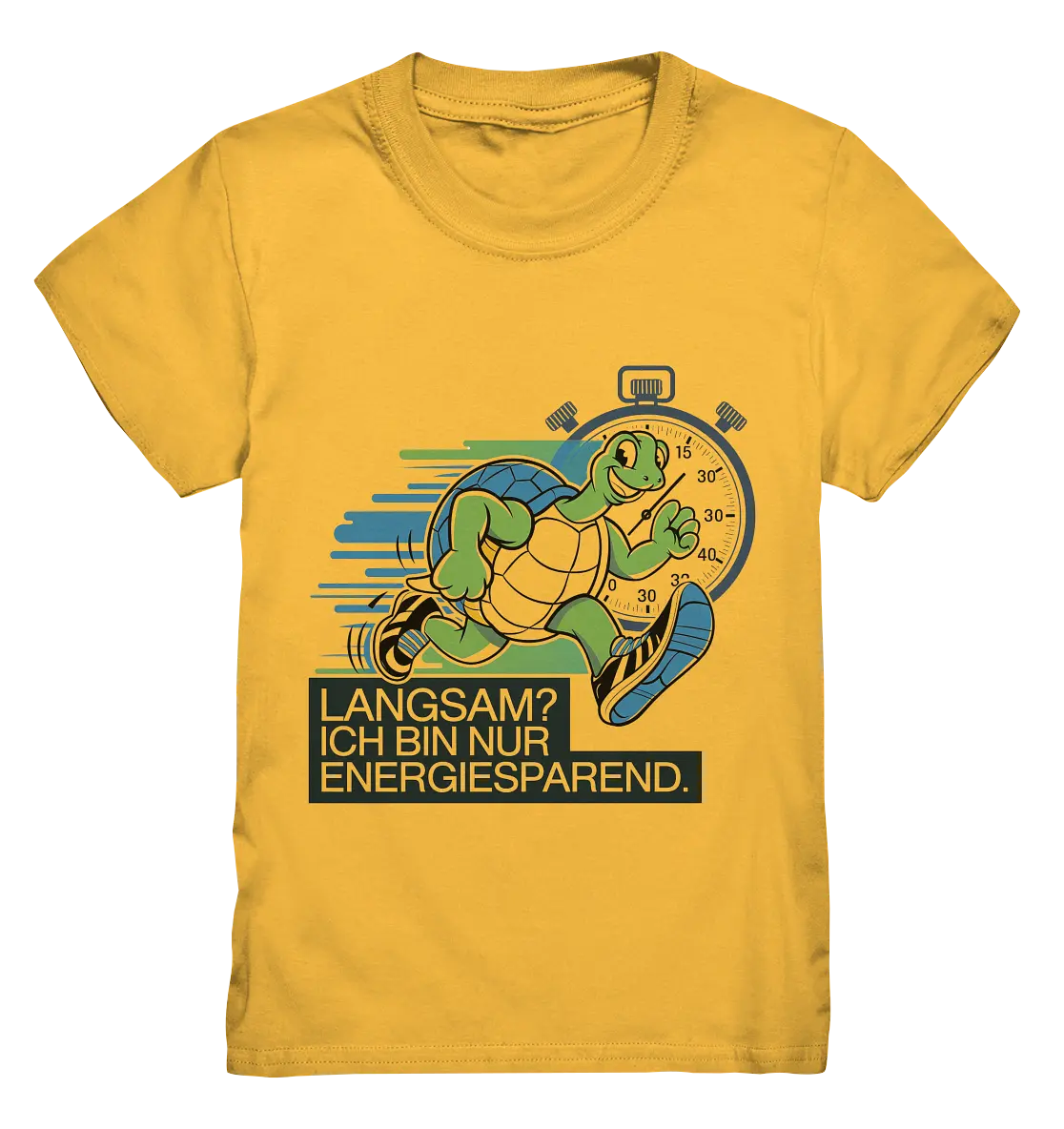 Schildkröte mit Energie – "Langsam? Ich bin nur Energiesparen" - Kids Premium Shirt Bright Lights Arts