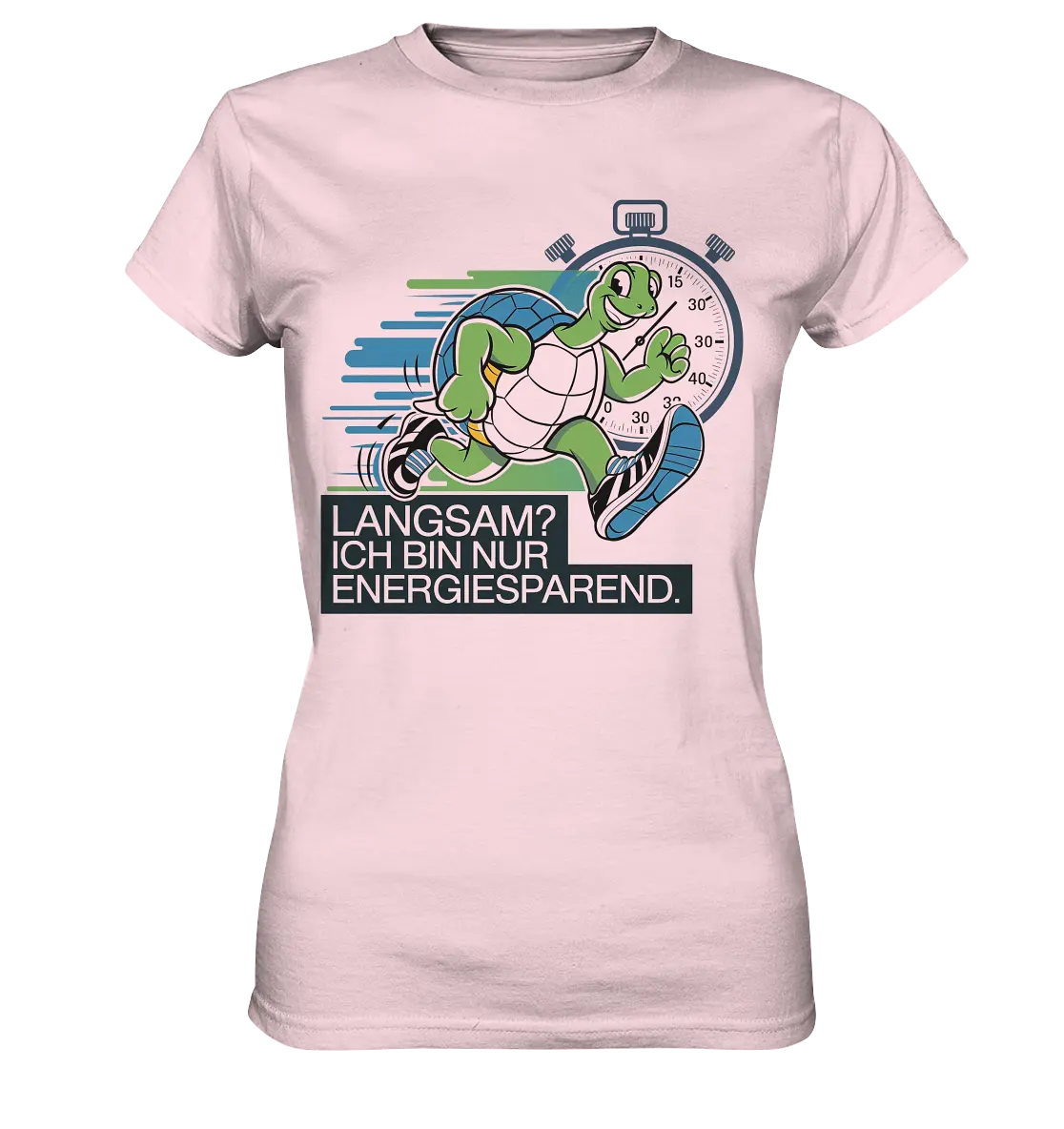 Schildkröte mit Energie – "Langsam? Ich bin nur Energiesparen" - Ladies Premium Shirt Bright Lights Arts