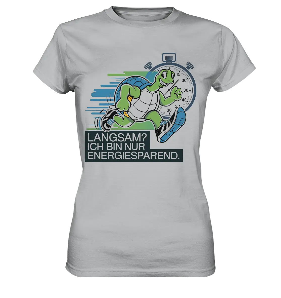 Schildkröte mit Energie – "Langsam? Ich bin nur Energiesparen" - Ladies Premium Shirt Bright Lights Arts