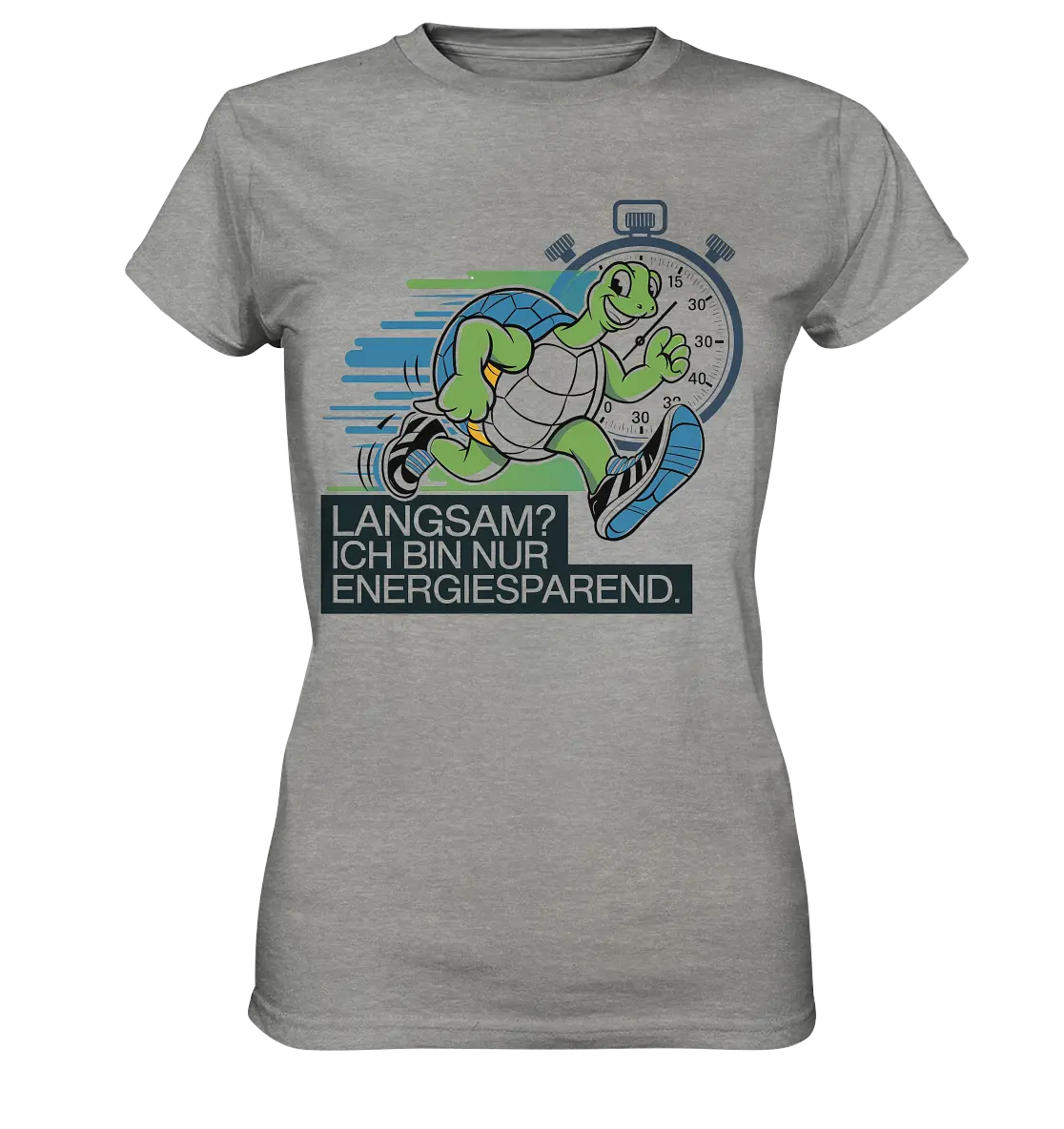 Schildkröte mit Energie – "Langsam? Ich bin nur Energiesparen" - Ladies Premium Shirt Bright Lights Arts