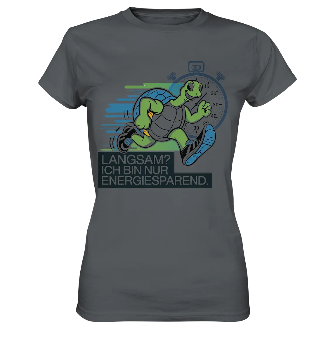 Schildkröte mit Energie – "Langsam? Ich bin nur Energiesparen" - Ladies Premium Shirt Bright Lights Arts