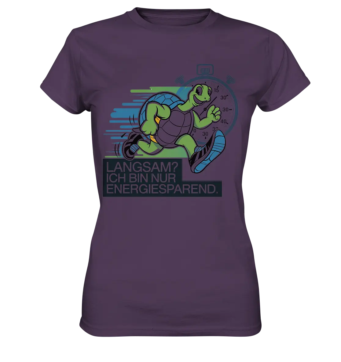 Schildkröte mit Energie – "Langsam? Ich bin nur Energiesparen" - Ladies Premium Shirt Bright Lights Arts