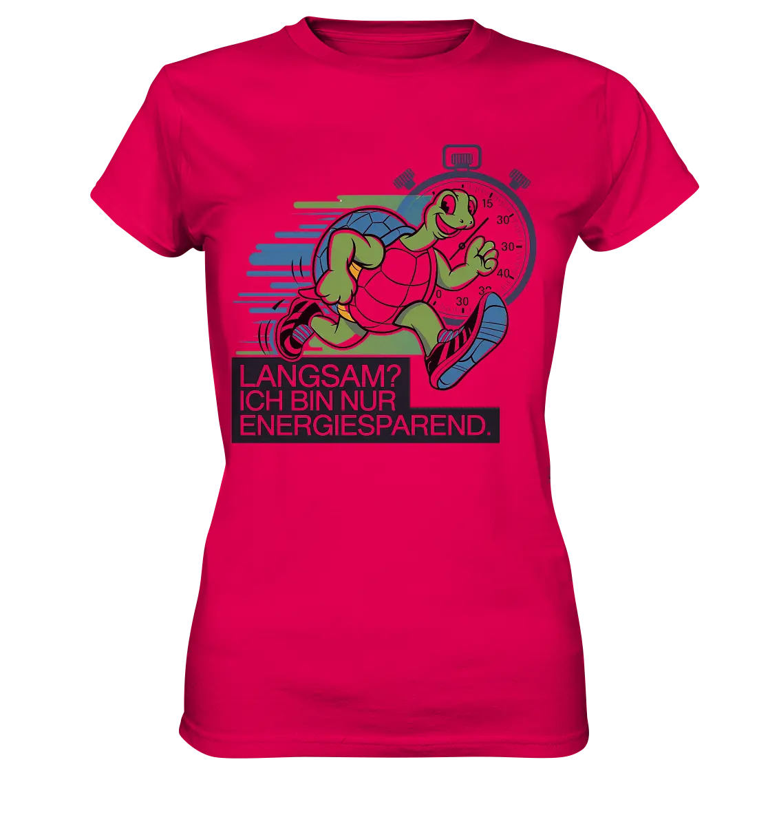 Schildkröte mit Energie – "Langsam? Ich bin nur Energiesparen" - Ladies Premium Shirt Bright Lights Arts