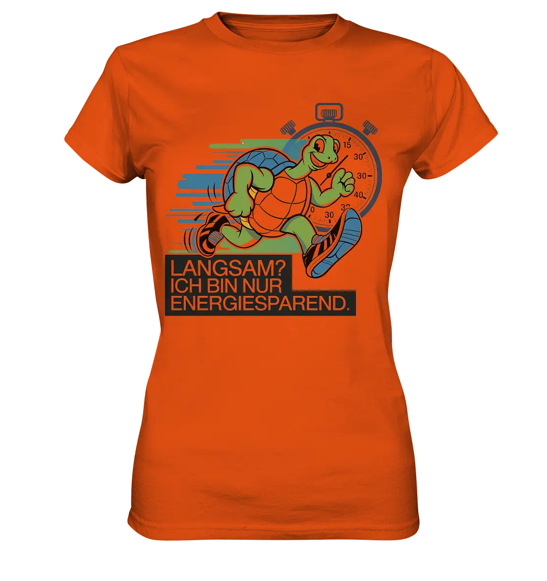 Schildkröte mit Energie – "Langsam? Ich bin nur Energiesparen" - Ladies Premium Shirt Bright Lights Arts
