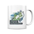 Schildkröte mit Energie – "Langsam? Ich bin nur Energiesparen" - Tasse glossy Bright Lights Arts
