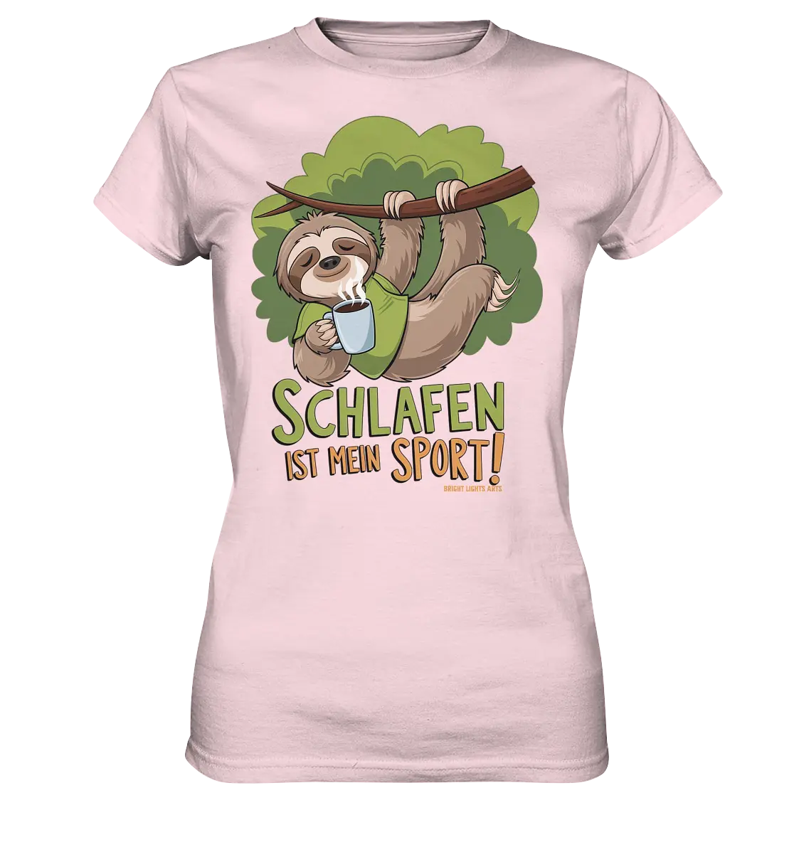 Schlafen ist mein Sport – Lustiges Faultier - Ladies Premium Shirt Bright Lights Arts