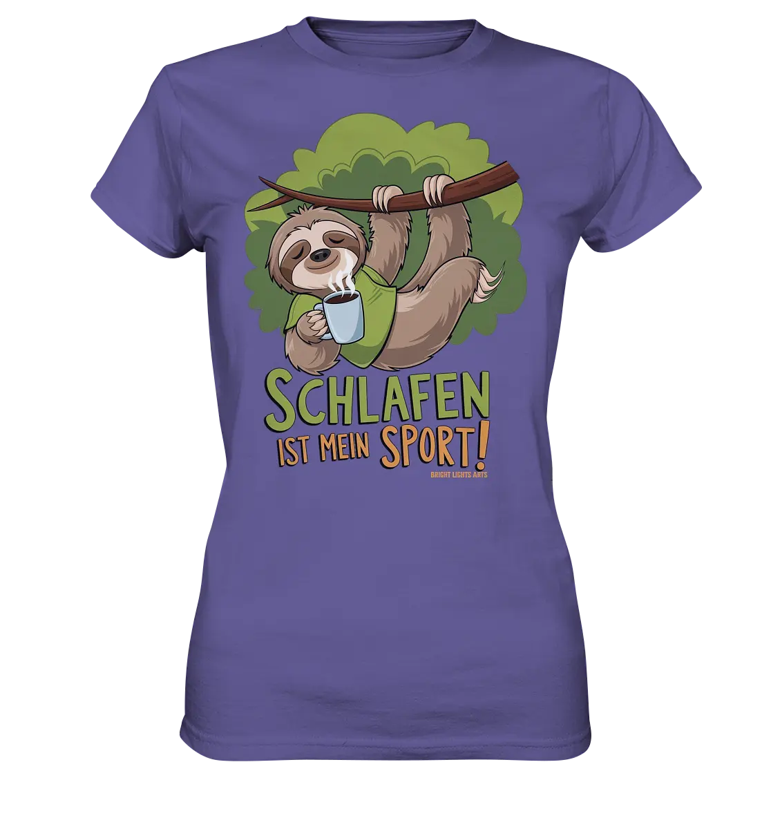 Schlafen ist mein Sport – Lustiges Faultier - Ladies Premium Shirt Bright Lights Arts