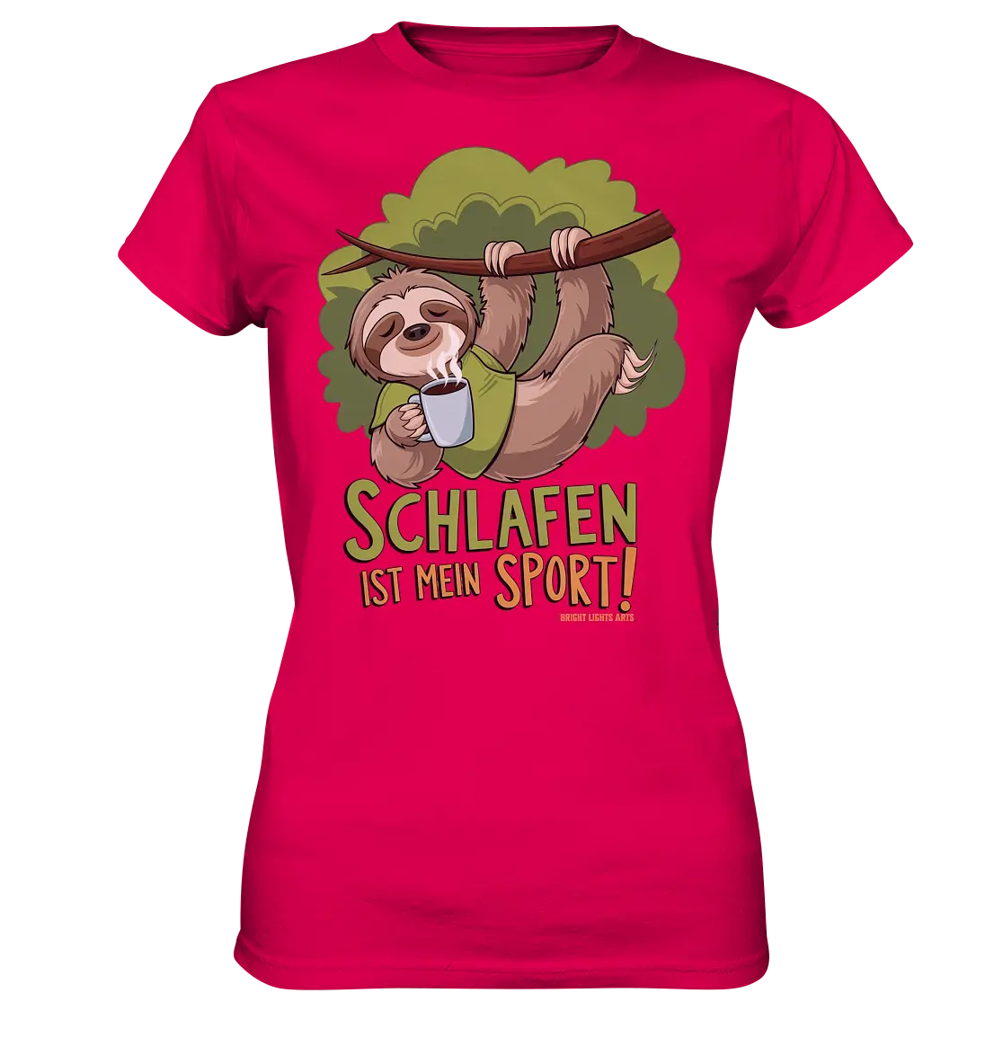 Schlafen ist mein Sport – Lustiges Faultier - Ladies Premium Shirt Bright Lights Arts