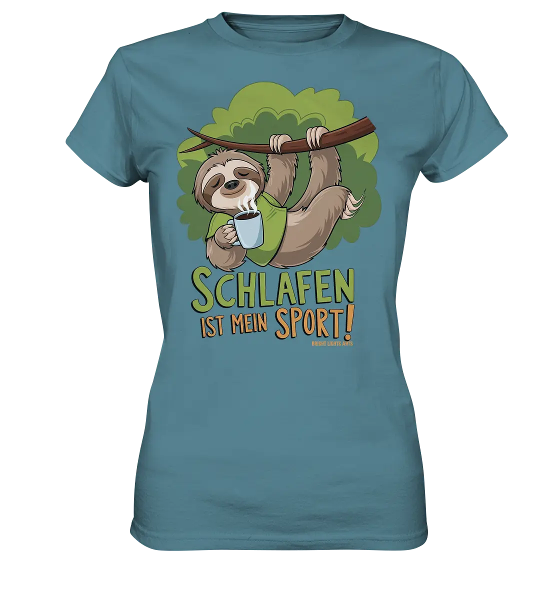 Schlafen ist mein Sport – Lustiges Faultier - Ladies Premium Shirt Bright Lights Arts