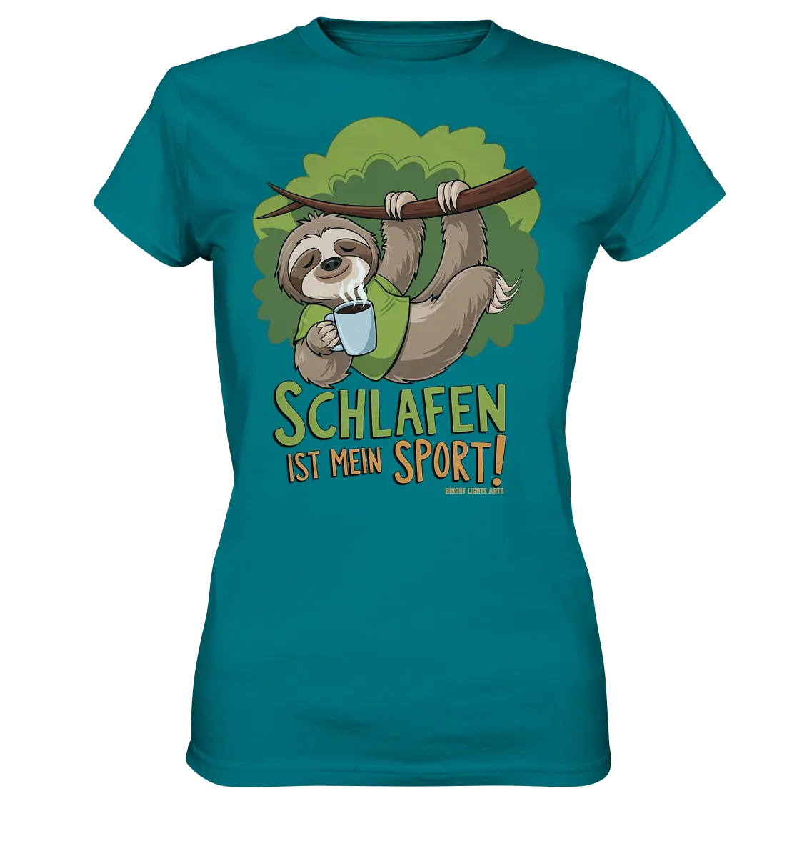 Schlafen ist mein Sport – Lustiges Faultier - Ladies Premium Shirt Bright Lights Arts