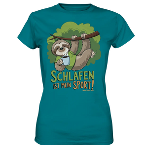 Schlafen ist mein Sport – Lustiges Faultier - Ladies Premium Shirt Bright Lights Arts