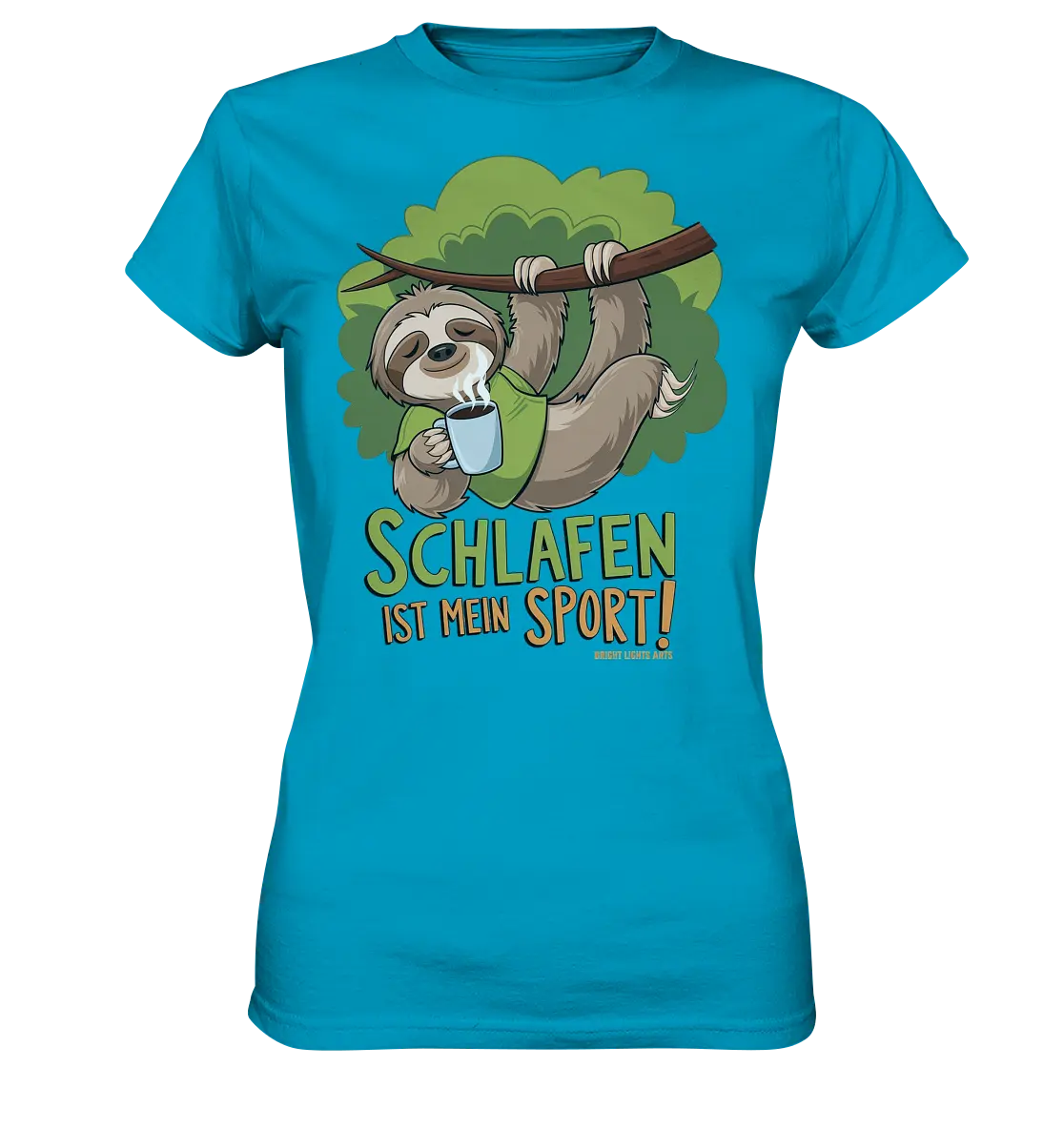 Schlafen ist mein Sport – Lustiges Faultier - Ladies Premium Shirt Bright Lights Arts