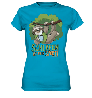 Schlafen ist mein Sport – Lustiges Faultier - Ladies Premium Shirt Bright Lights Arts