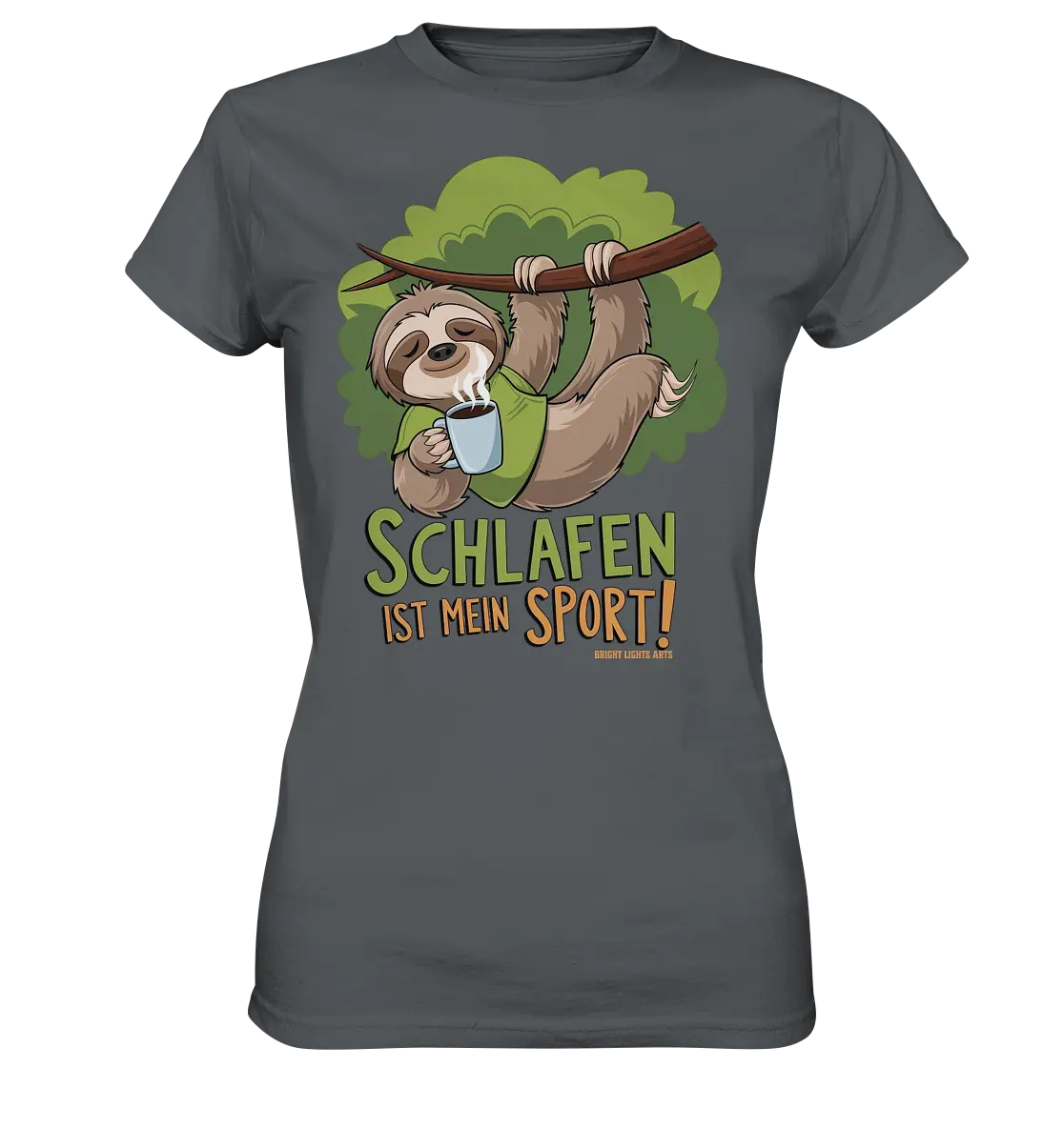 Schlafen ist mein Sport – Lustiges Faultier - Ladies Premium Shirt Bright Lights Arts