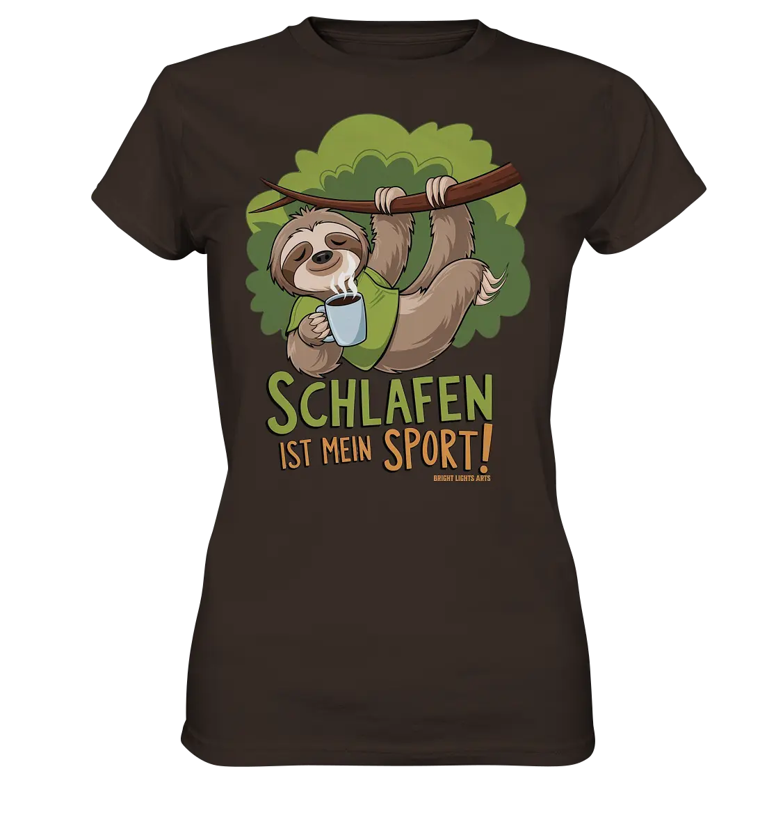 Schlafen ist mein Sport – Lustiges Faultier - Ladies Premium Shirt Bright Lights Arts