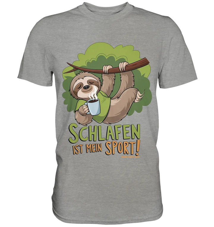 Schlafen ist mein Sport – Lustiges Faultier - Premium Shirt Bright Lights Arts