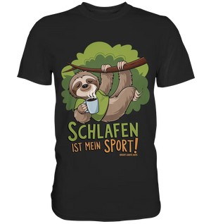 Schlafen ist mein Sport – Lustiges Faultier - Premium Shirt Bright Lights Arts