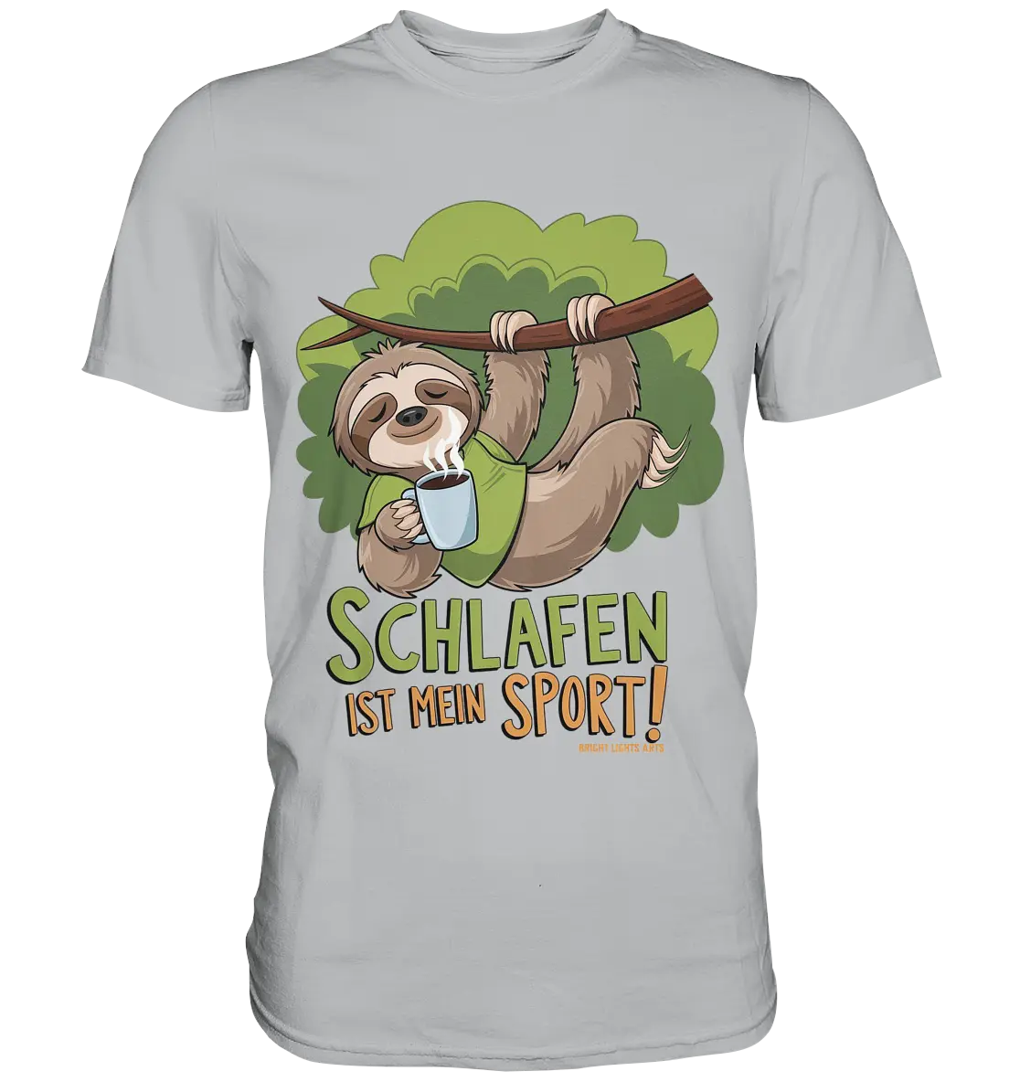 Schlafen ist mein Sport – Lustiges Faultier - Premium Shirt Bright Lights Arts