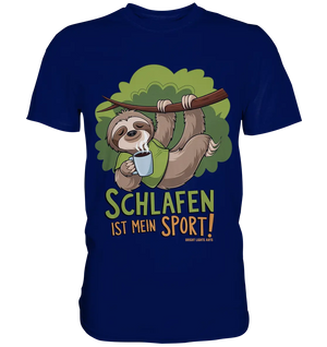 Schlafen ist mein Sport – Lustiges Faultier - Premium Shirt Bright Lights Arts