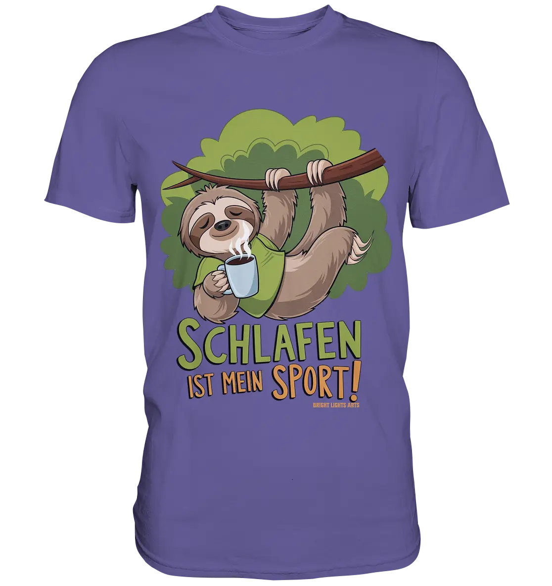 Schlafen ist mein Sport – Lustiges Faultier - Premium Shirt Bright Lights Arts