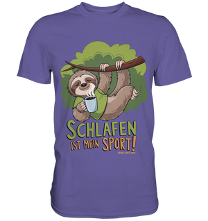 Schlafen ist mein Sport – Lustiges Faultier - Premium Shirt Bright Lights Arts