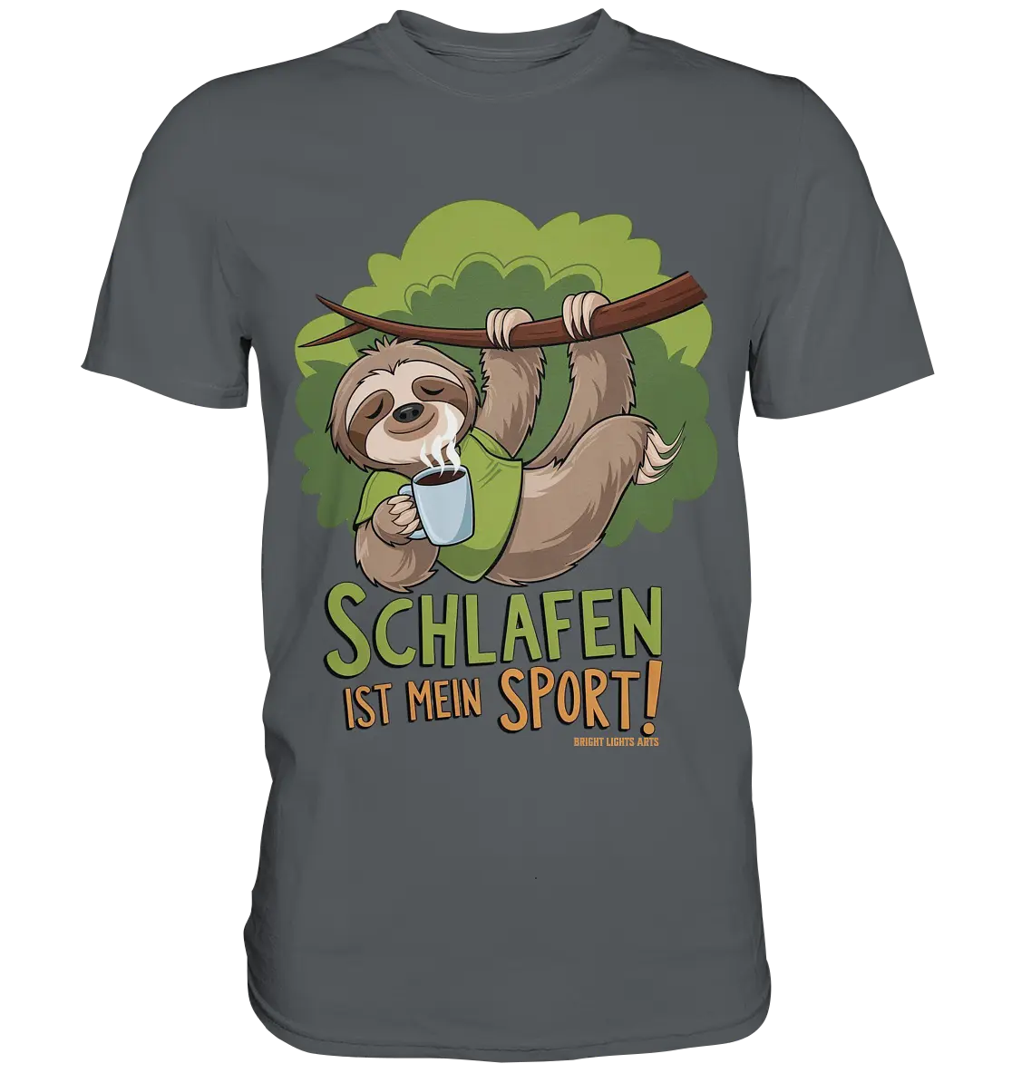 Schlafen ist mein Sport – Lustiges Faultier - Premium Shirt Bright Lights Arts