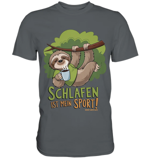 Schlafen ist mein Sport – Lustiges Faultier - Premium Shirt Bright Lights Arts