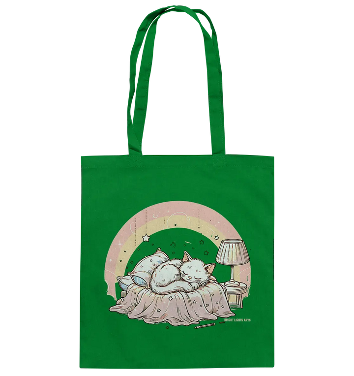 Schlafendes Kätzchen – Traumhafte Ruhe - Baumwolltasche Bright Lights Arts